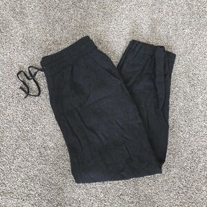 Women's ASOS Linen Blend Black Straight Leg High Rise  Lightweight Pants